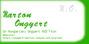 marton ongyert business card